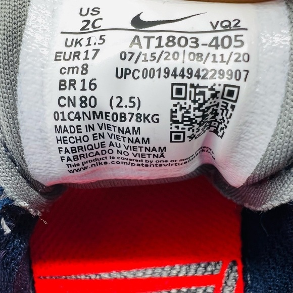 NIKE NAVY STAR RUNNER INFANT ATHLETIC SHOES SIZE 2 - Picture 11 of 12